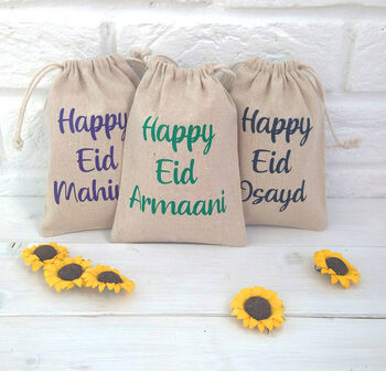 Personalised Eid Mubarak Canvas Gift Bags, 2 of 5
