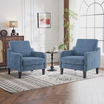Navy Armchair Living Room Comfortable Lounge Chair, 2 of 5