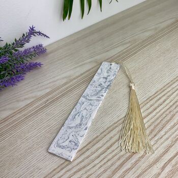 Grey Marbled Bookmark And Page Holder Giftset, 4 of 8