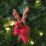 Handmade Fairtrade Felt Christmas Rudolph Decoration, thumbnail 7 of 12