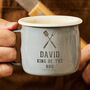 Personalised Father's Day BBQ Enamel Mug, thumbnail 2 of 3