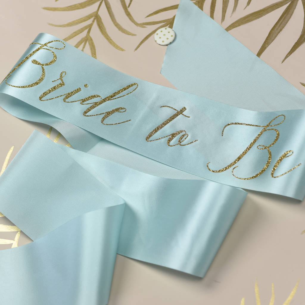 glitter print ribbon 'bride to be' script sash by oh squirrel ...