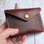 Italian Leather Button Wallet Brown, thumbnail 6 of 8