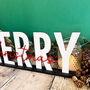 Merry Christmas Sign With Mirrored Acrylic Letters, thumbnail 3 of 9