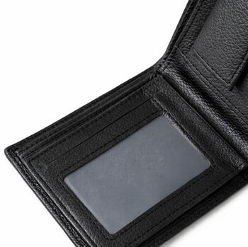Personalised Black Mens Faux Leather Wallet, 5 of 5
