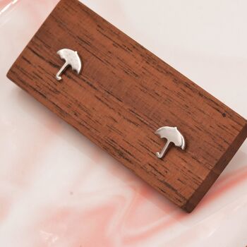 Sterling Silver Umbrella Stud Earrings, 7 of 12