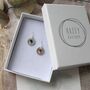 Sapphire Disc Earrings, thumbnail 2 of 4