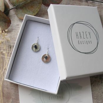Sapphire Disc Earrings, 2 of 4