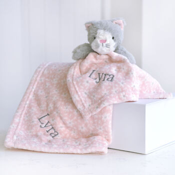 Personalised Pink Fluffy Kitten Comforter Blanket Set, 5 of 10