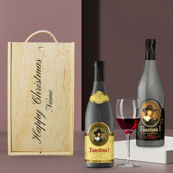 Personalised Faustino Spanish Rioja Red Wine Gift Set, 2 of 7