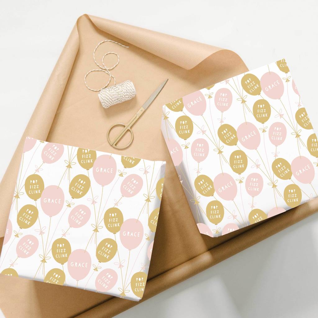 Personalised Balloon Wrapping Paper By Abigail Warner ...