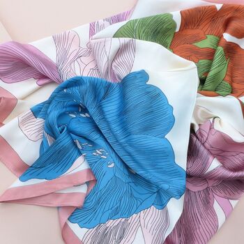 Botanical Print Satin Scarf By EVY Designs