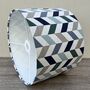 Phoenix Mineral Blue Geometric Print Drum Lampshades, thumbnail 5 of 8