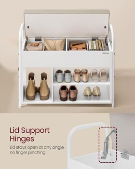 Shoe Storage Bench With Inner Compartment And Handles, 7 of 10