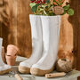 Personalised Braidley White Welly Boots Planter, thumbnail 1 of 8