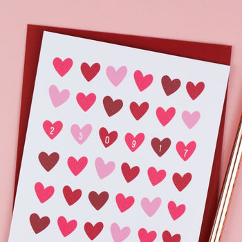Personalised Memorable Date Valentine's Card, 4 of 5