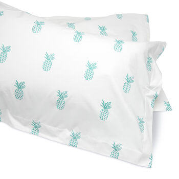 Aqua Green Pineapple Bedding Set, 3 of 3