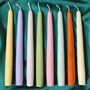 Set Of Eight Soft Pastel Beeswax And Soy Taper Candles, thumbnail 1 of 9