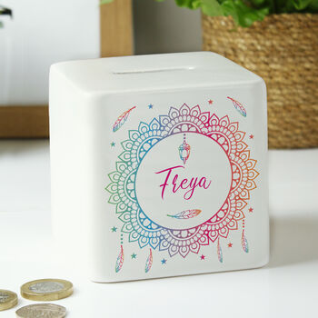 Personalised Dreamcatcher Money Box, 5 of 6