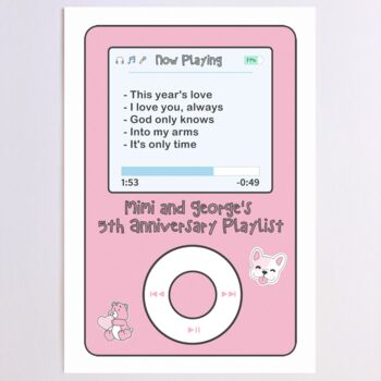 Personalised Playlist Anniversary Card, 5 of 7