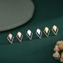 Sterling Silver Art Deco Inspired Small Rhombus Stud Earrings, thumbnail 4 of 11