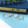 Sterling Silver Mini Textured Flower Hoop Earrings, thumbnail 9 of 12
