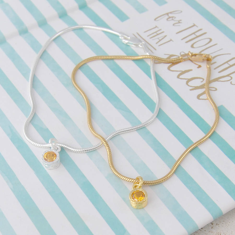 citrine november birthstone silver and gold bracelet by embers gemstone
