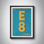 E8 Hackney Dalston London Typography Postcode Print, thumbnail 6 of 11