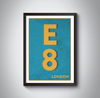 E8 Hackney Dalston London Typography Postcode Print, 6 of 11