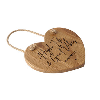 Cornish Gifts 'High Tides And…Oak Hanging Heart, 3 of 3