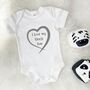 I Love My Uncle Personalised Heart Babygrow, thumbnail 2 of 9