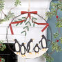 Christmas Penguin And Mistletoe Wreath, thumbnail 1 of 3