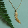 Gold Plated Fern Pendant, thumbnail 1 of 7