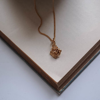 Rose Necklace In Silver Or Gold, 2 of 2
