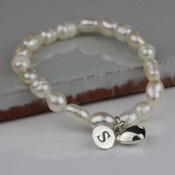 Personalised Children's Pearl And Heart Bracelet, 2 of 9