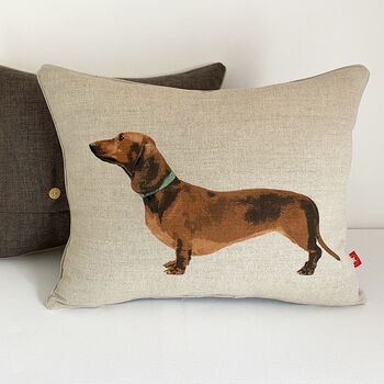 Red Dachshund Feature Cushion, 3 of 4