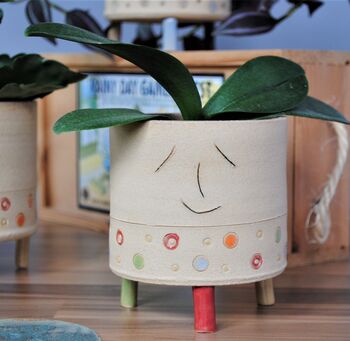 Personaised Smiley Face Dotty Spotty Plant Pot, 5 of 10