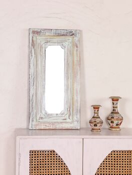Rectangular Mirror Reclaimed Wood Teal Green, 7 of 9
