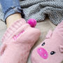Personalised Glitter Pig Bootie Slippers, thumbnail 2 of 3
