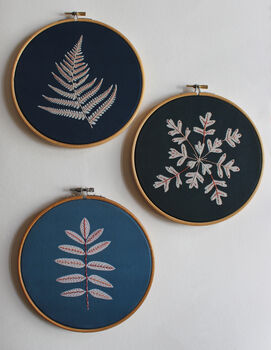 Cyanotype Embroidery Kit Fern, 3 of 4