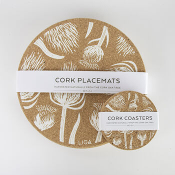 Cork Placemats And Coasters | Thistle, 5 of 8