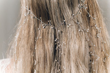 Silver And Freshwater Pearl Veil Style Hair Vine Elise, 9 of 12