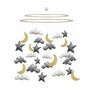 Baby Mobile Large Night Sky, Grey And Yellow, thumbnail 2 of 6