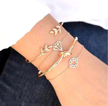 Gold Knot Bangle | Gold Stacking Braceletts, 2 of 7