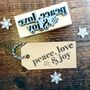 Christmas Peace Love And Joy Rubber Stamp, thumbnail 1 of 2