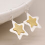 Silver And Gold Plated Star Earrings, thumbnail 4 of 4