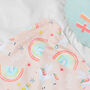 Personalised Rainbow And Unicorn Baby Blanket, thumbnail 3 of 4
