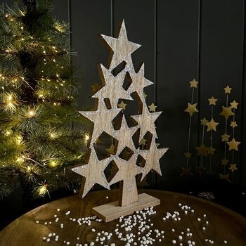 Wooden Star Tree Decoration, 2 of 2