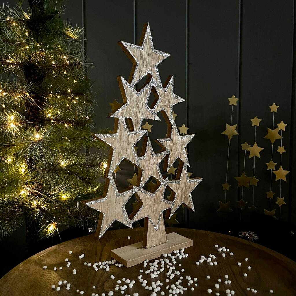 Wooden Star Tree Decoration By Nest Gifts