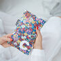 Dark Pink Liberty Cute Personalised Hot Water Bottle, thumbnail 2 of 4